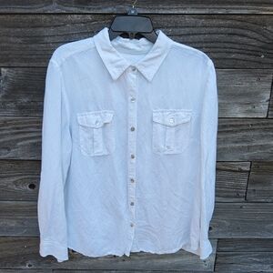 Ruby Rd. White Button Down Blouse Size 18